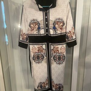 Elegant Black and White Patterned Dress